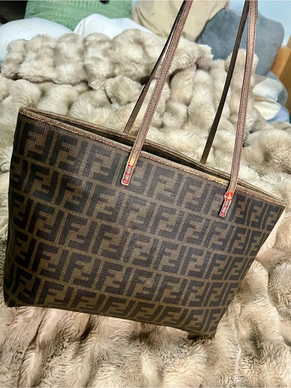 Fendi Tobacco Zucca Print Roll Tote Bag ($MSRP $1,500)